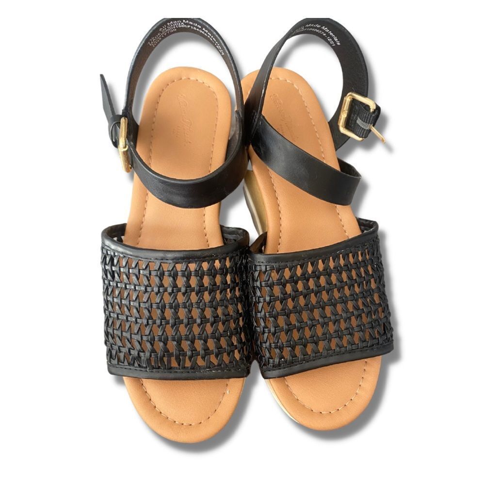 Universal Thread Black Platform Weave Summer Sandals 7.5 Womens